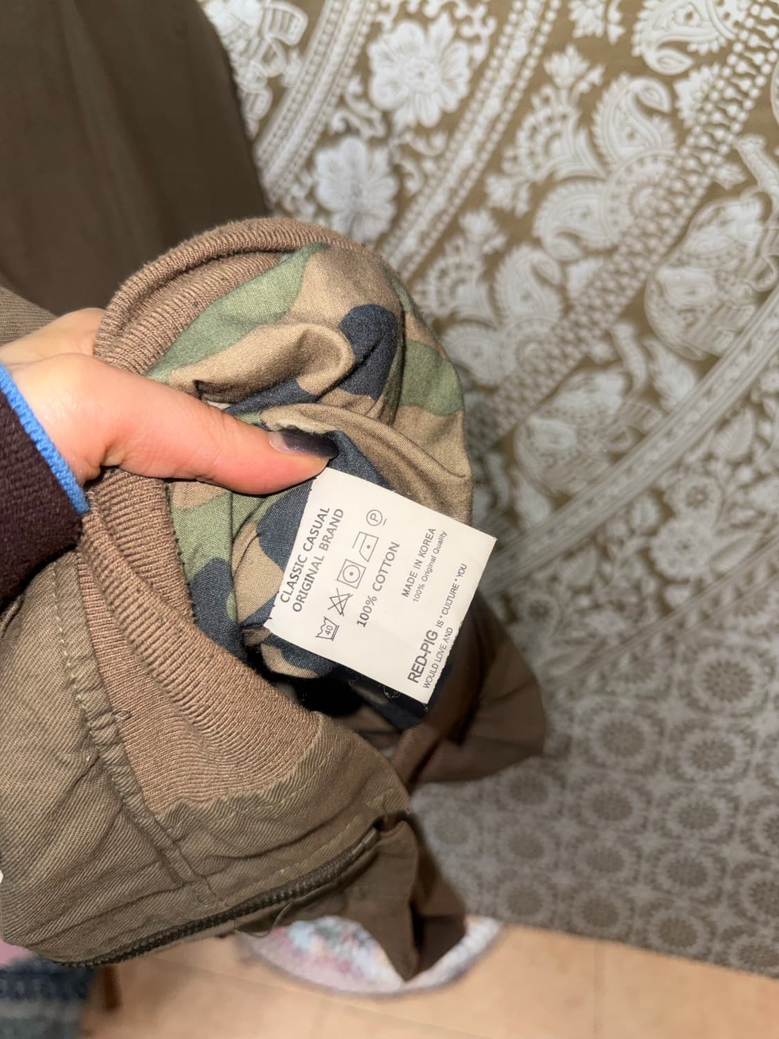 Red-pig 빈티지 프린팅 워크자켓 상품이미지6