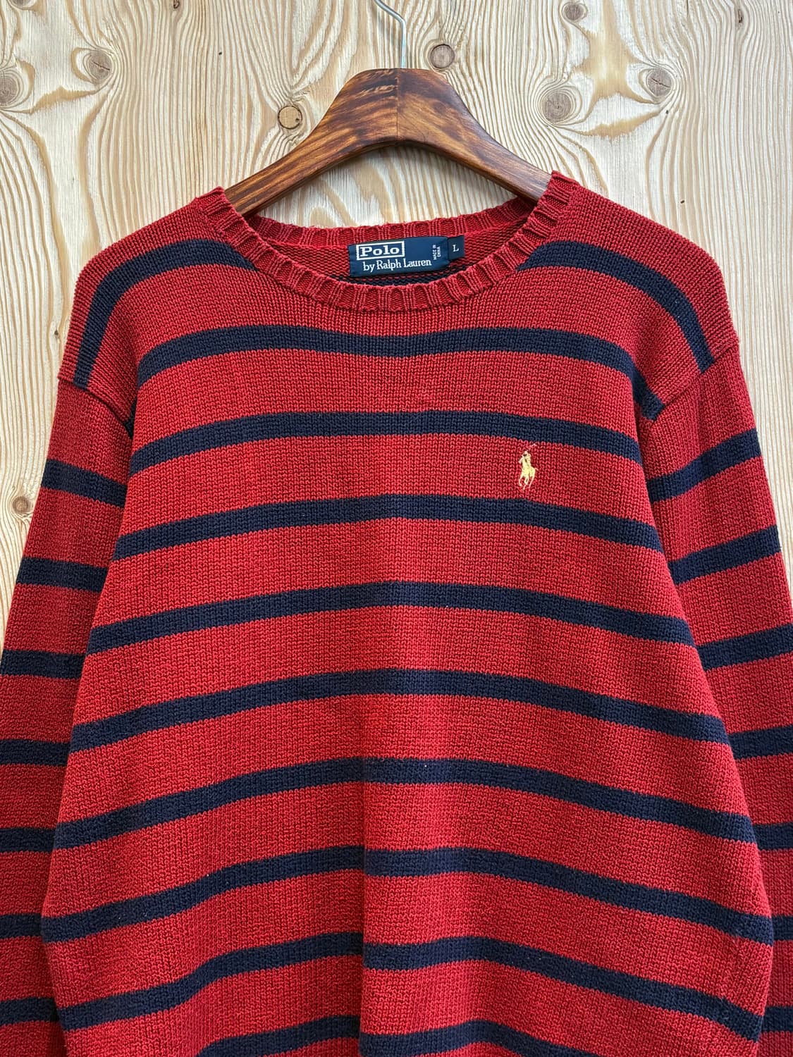폴로 랄프로렌 스트라이프 니트 레드 상품이미지2