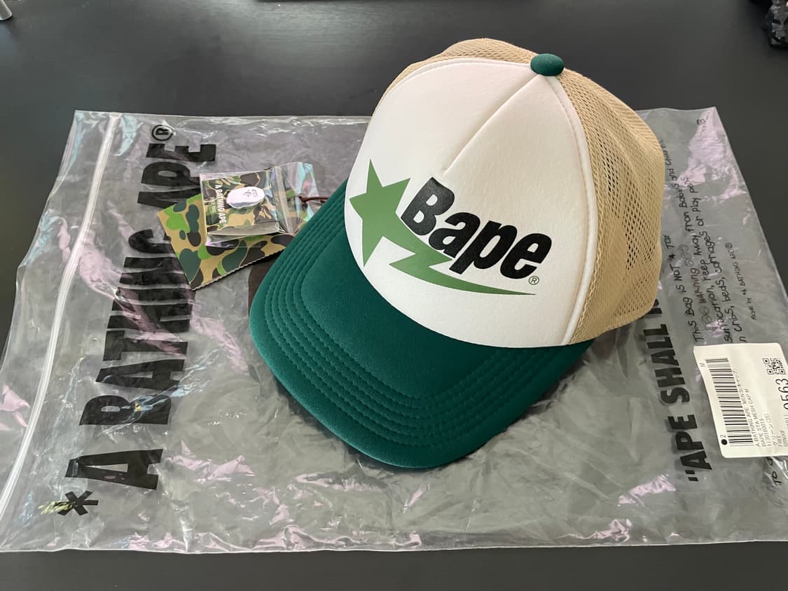 [새상품] 베이프 스타 메쉬캡 그린 / BAPE Sta Mesh Cap 상품이미지1