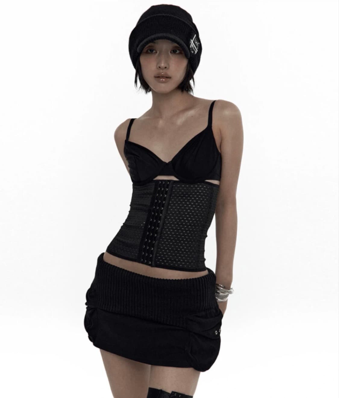 카시코 knit micro skirt 니트 마이크로 스커트 블랙 상품이미지1