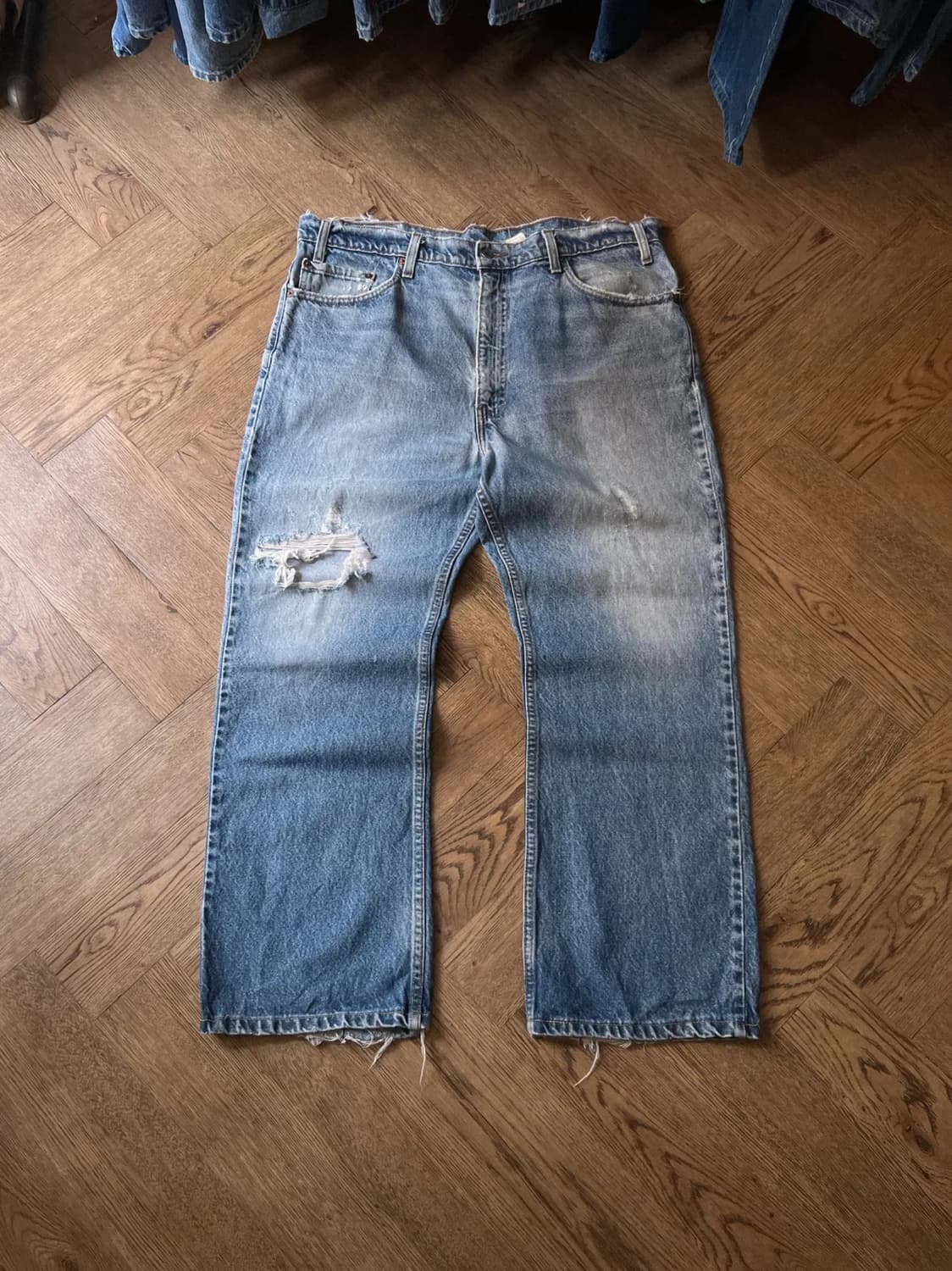 [40]90's 리바이스 USA 517 디스트로이드 플레어핏 데님 팬츠 상품이미지1