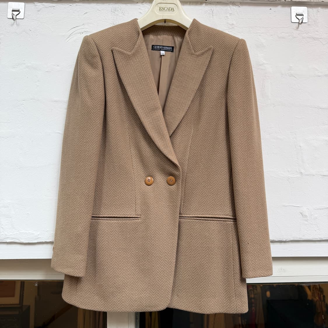 Giorgio Armani 울 헤링본 베이지 셋업 (블레이저) 44 상품이미지1