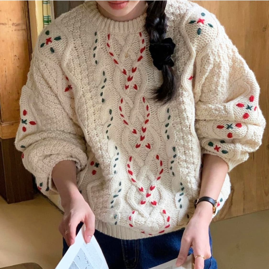 페브러리11(Feb11) 핸드 케이블 홀리데이니트 프리사이즈 새상품 상품이미지1