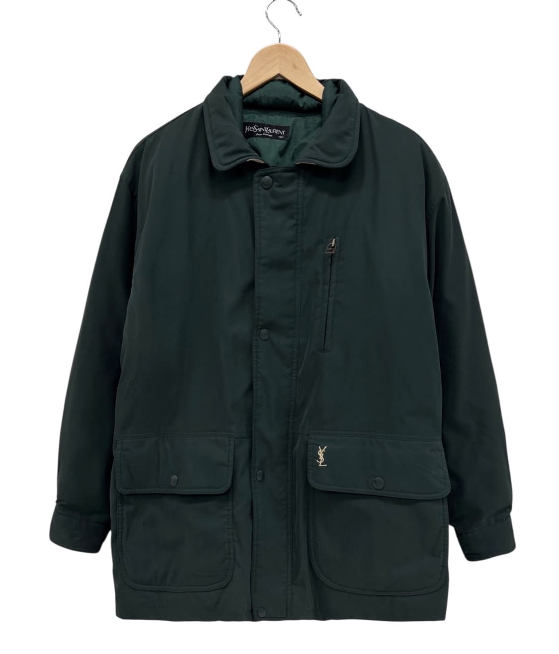 90s YSL 생로랑 구스다운 패딩 다크그린 (L~XL) 상품이미지1