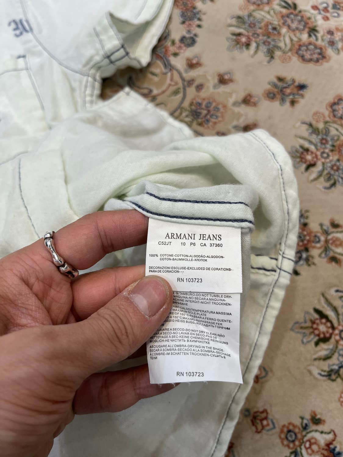 아르마니 진스 로고 프린팅 린넨 반팔 셔츠 상품이미지6