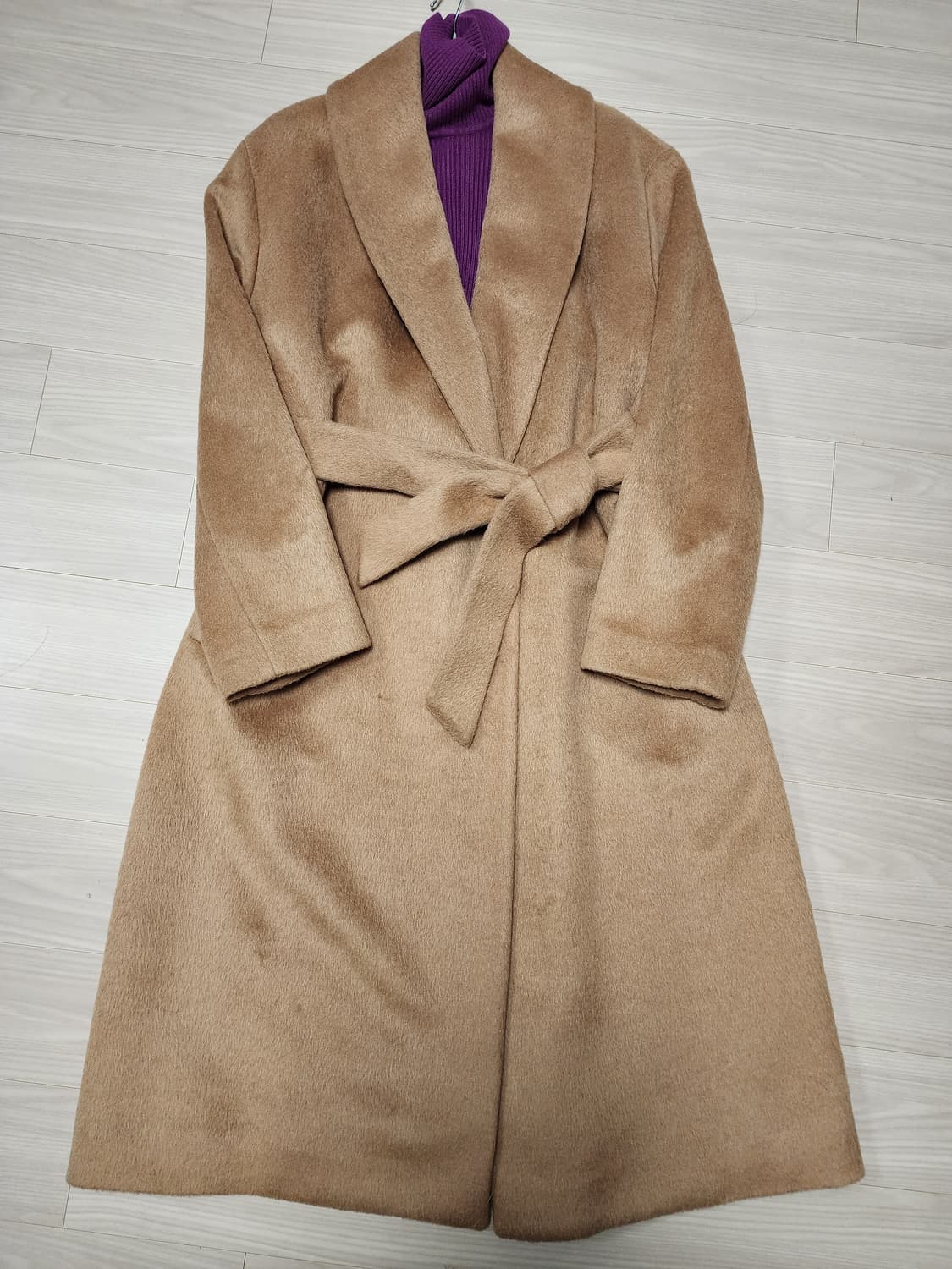 여성 카멜 겨울 롱코트 상품이미지6