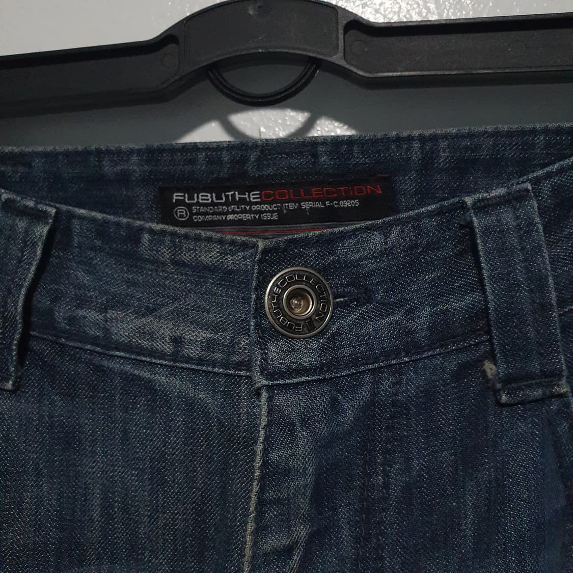 Fubu 후부 레터링 와이드 워싱 데님 팬츠 청바지 중청 Y2K 32인치 상품이미지5