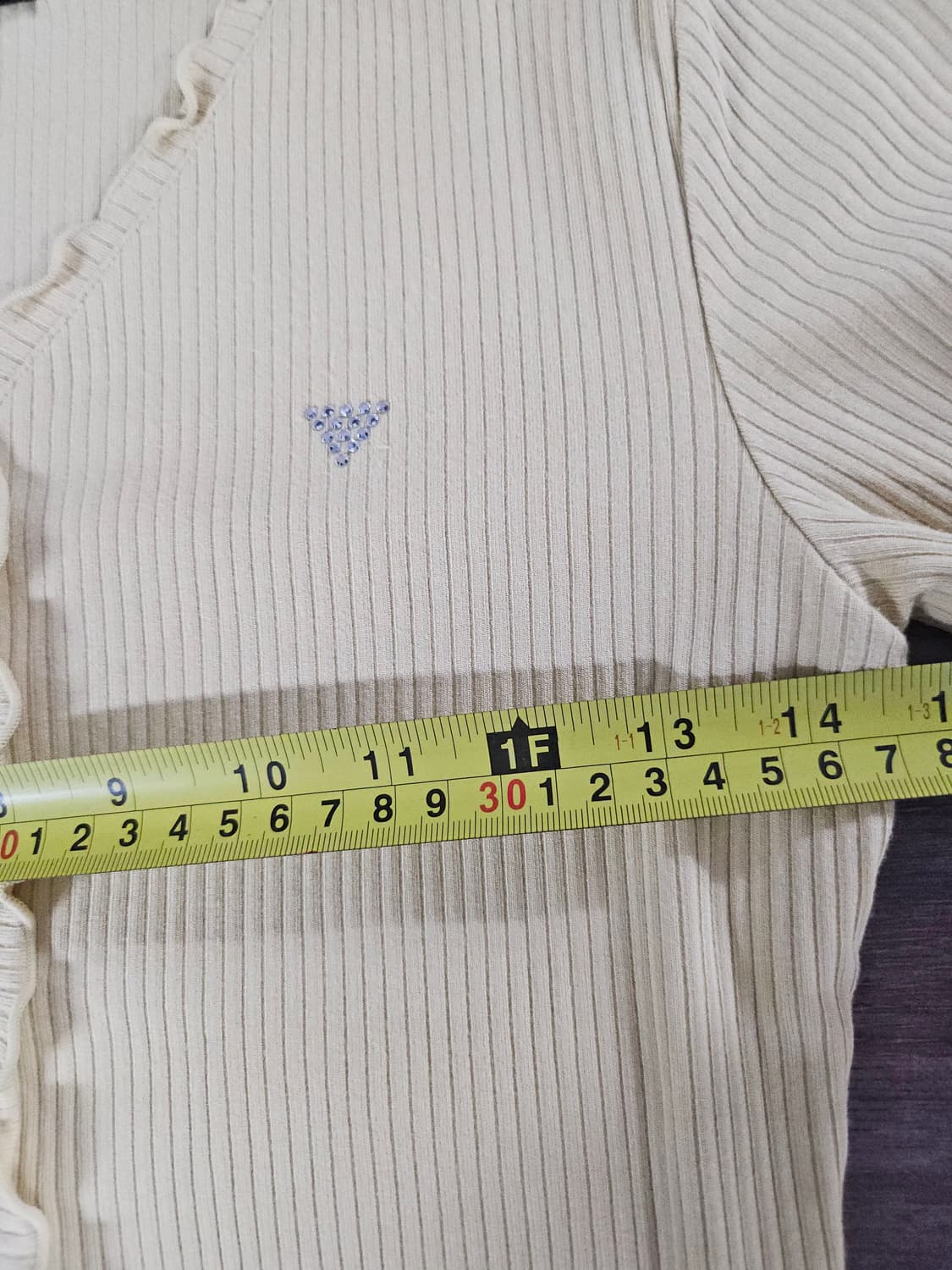 GUESS  게스 골지 티셔츠 S  연겨자 상품이미지4