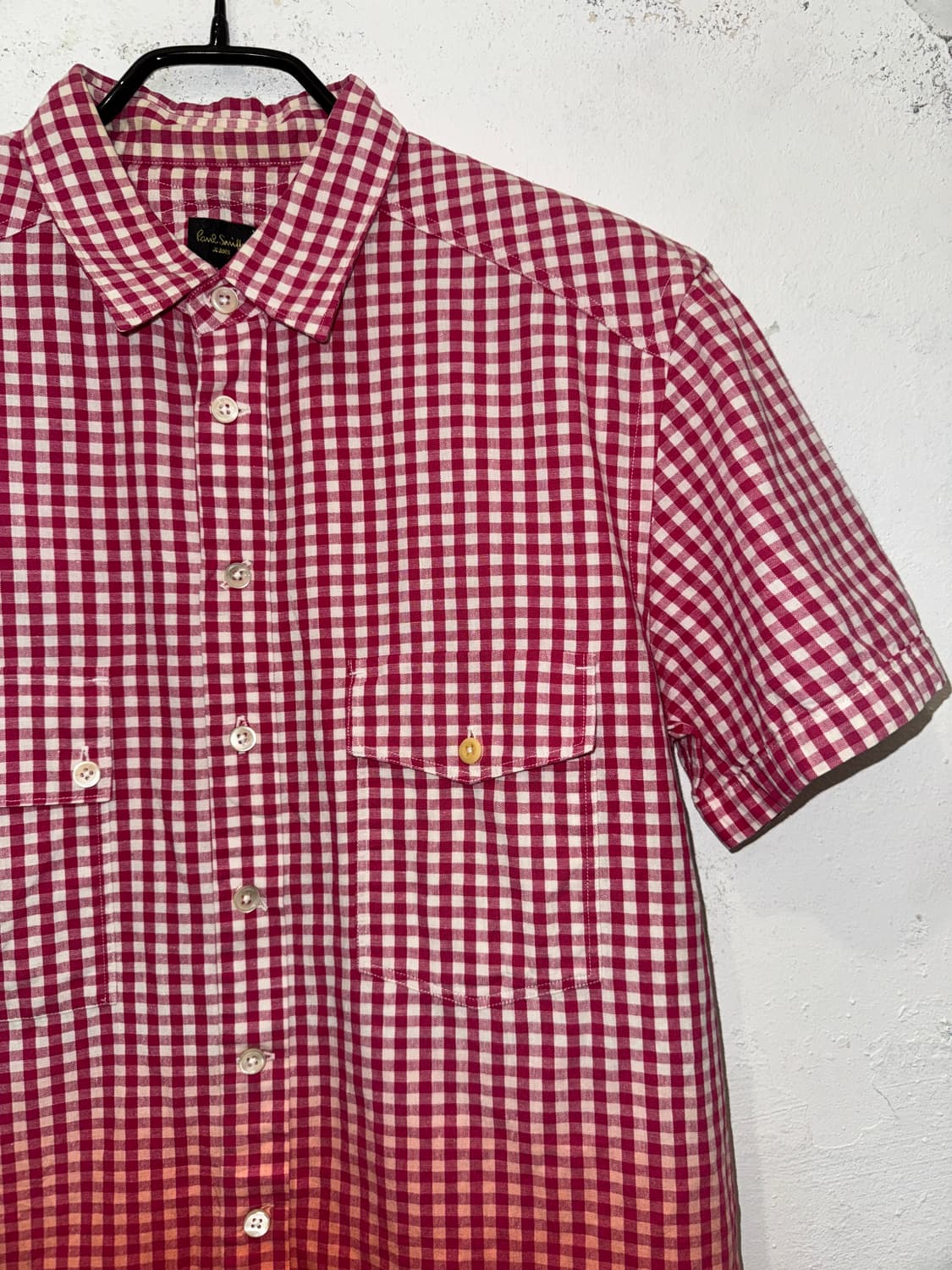 Paul smith 폴스미스 그라데이션 체크 반팔 셔츠 상품이미지5