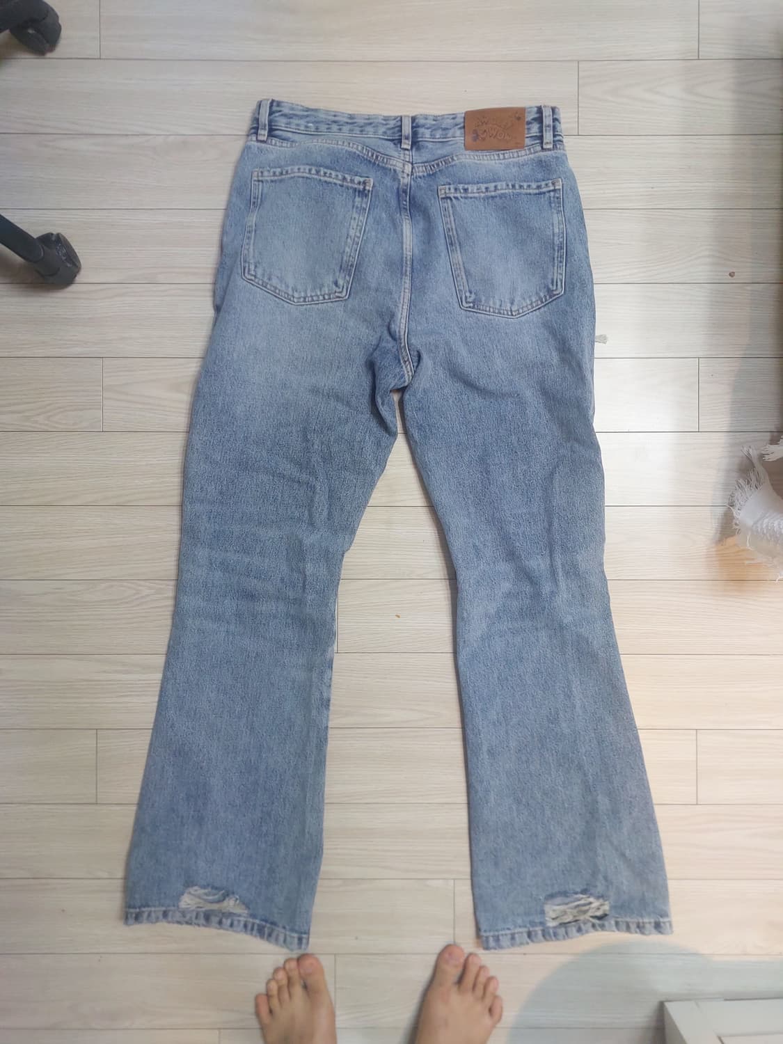 자라 x 디즈니 x 해리 램버트 립드 플레어 핏 진 블루 상품이미지2