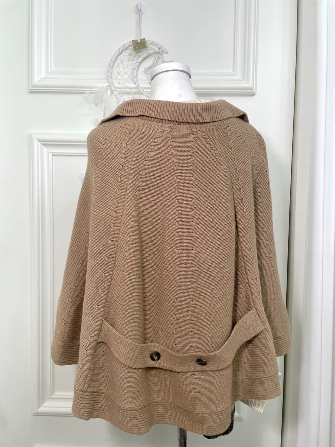 camel brown collar basic cape wool cardi 상품이미지4