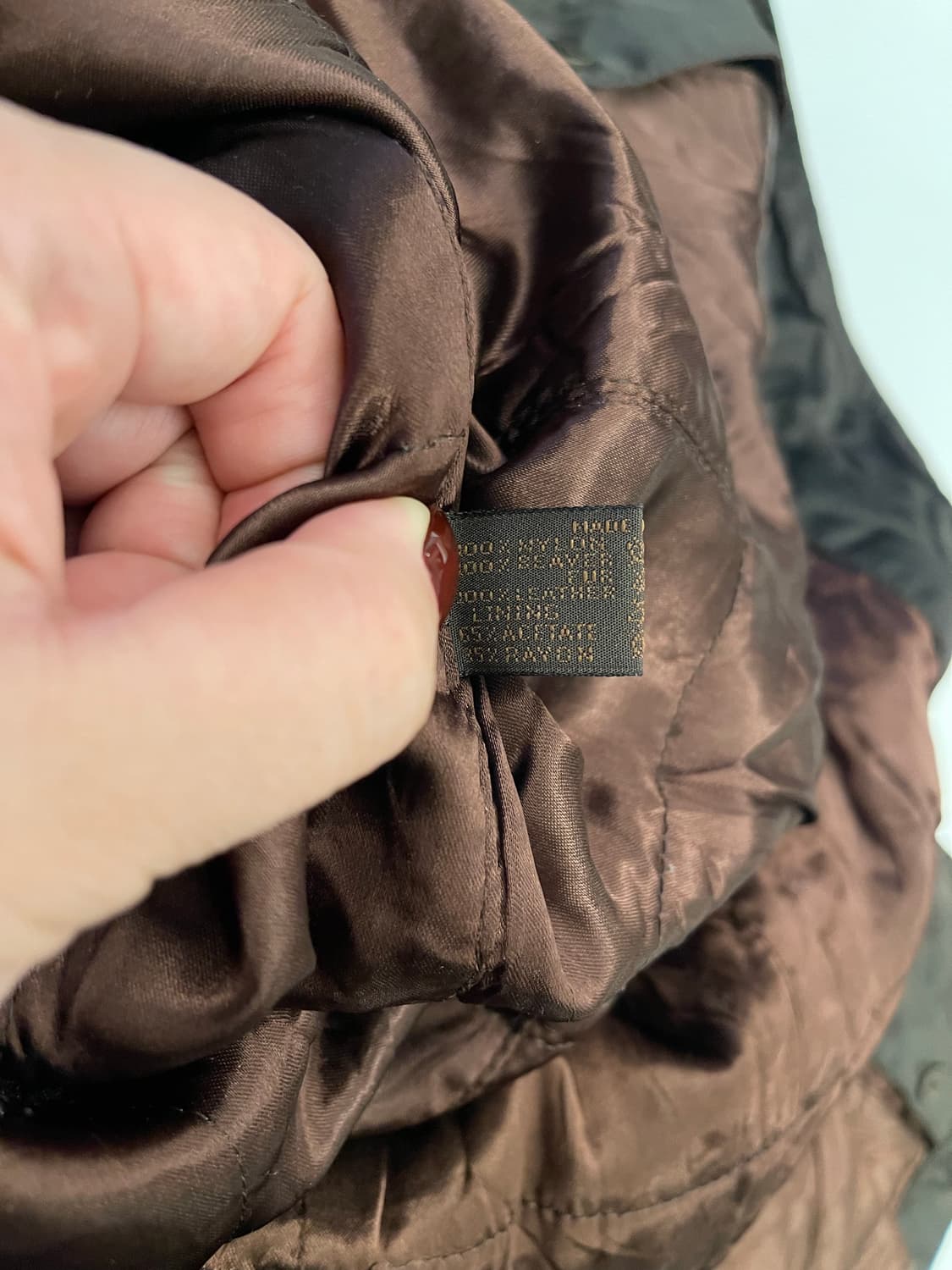 프라다 카키색 나일론 가죽 디테일 코트 M 상품이미지6