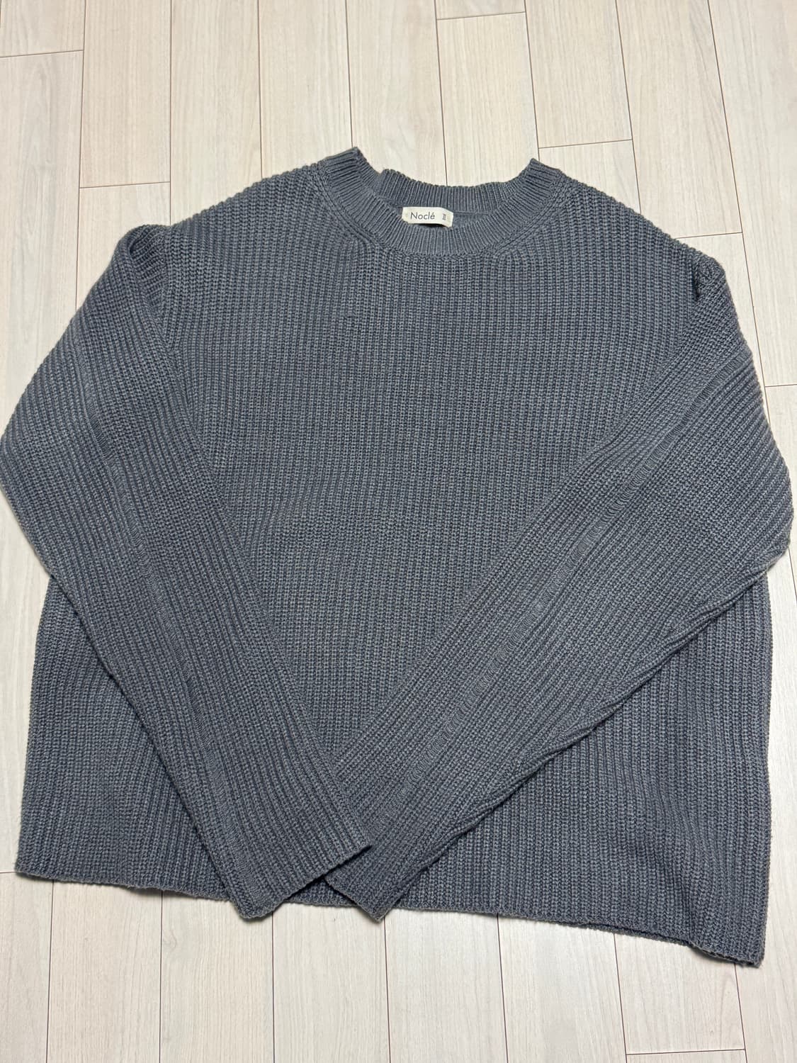 노클 니트 Dylan Back Cable Knit Grey 상품이미지4