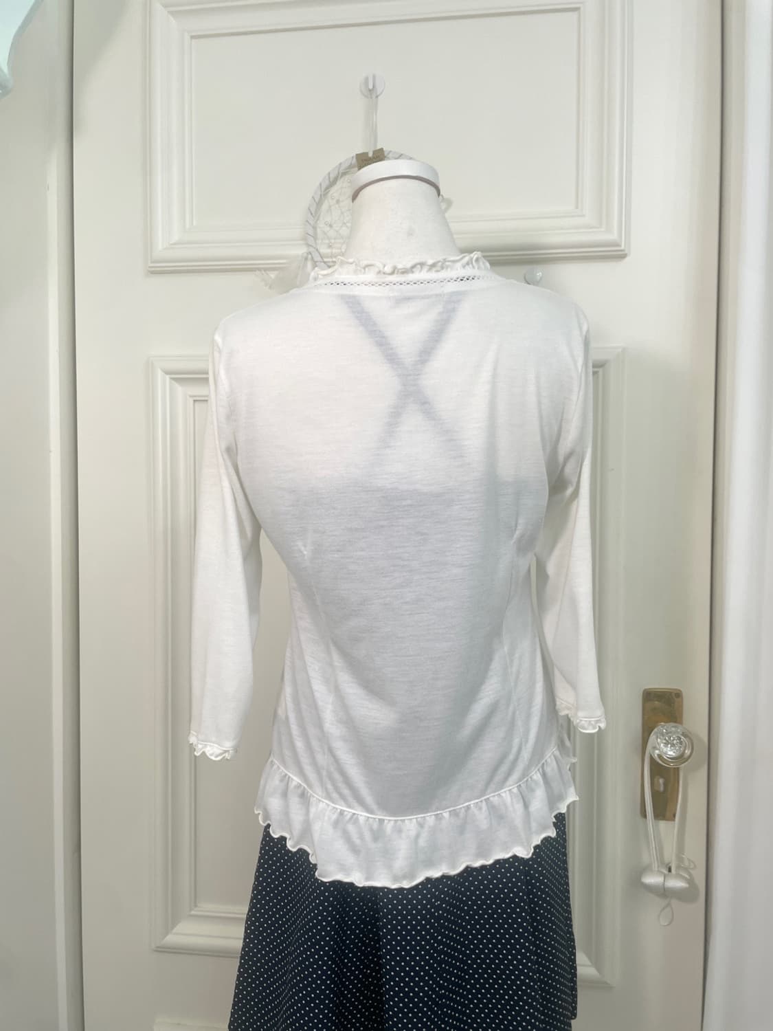 white ruffle point cotton cardigan 상품이미지5