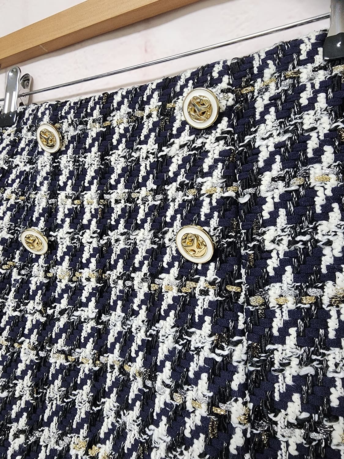 산드로 하운드투스 패턴 트위드 스커트 상품이미지3