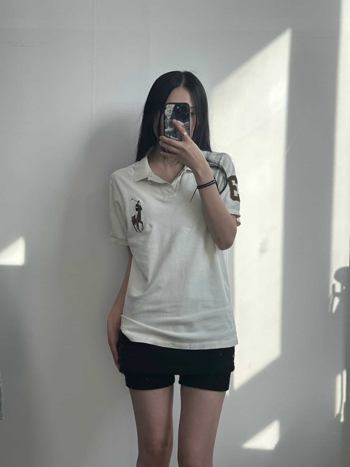 폴로 랄프로렌 빅포니 화이트 반팔 카라 피케 티셔츠 상품이미지1