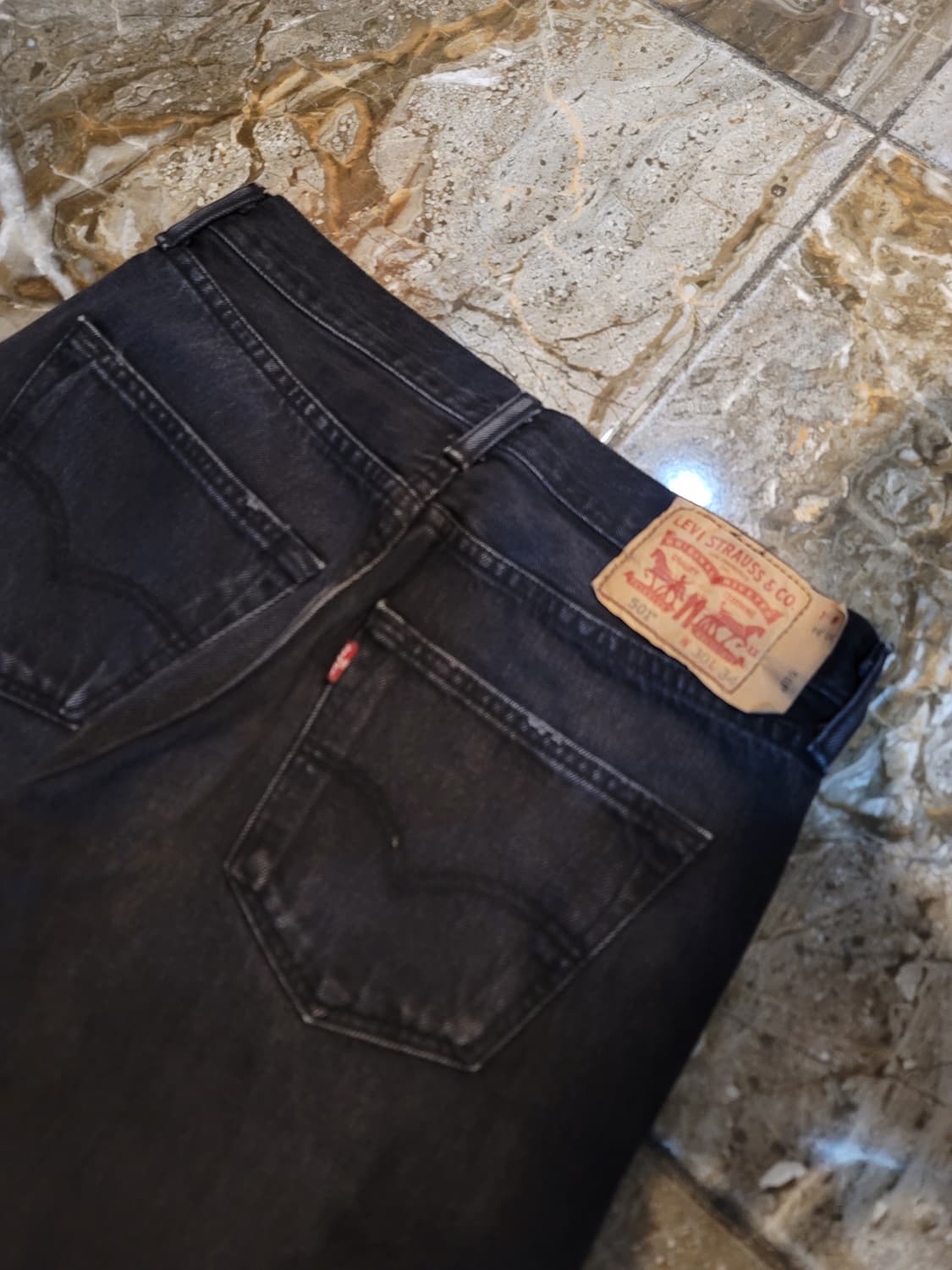 리바이스 501 흑청 데님 팬츠  상품이미지3