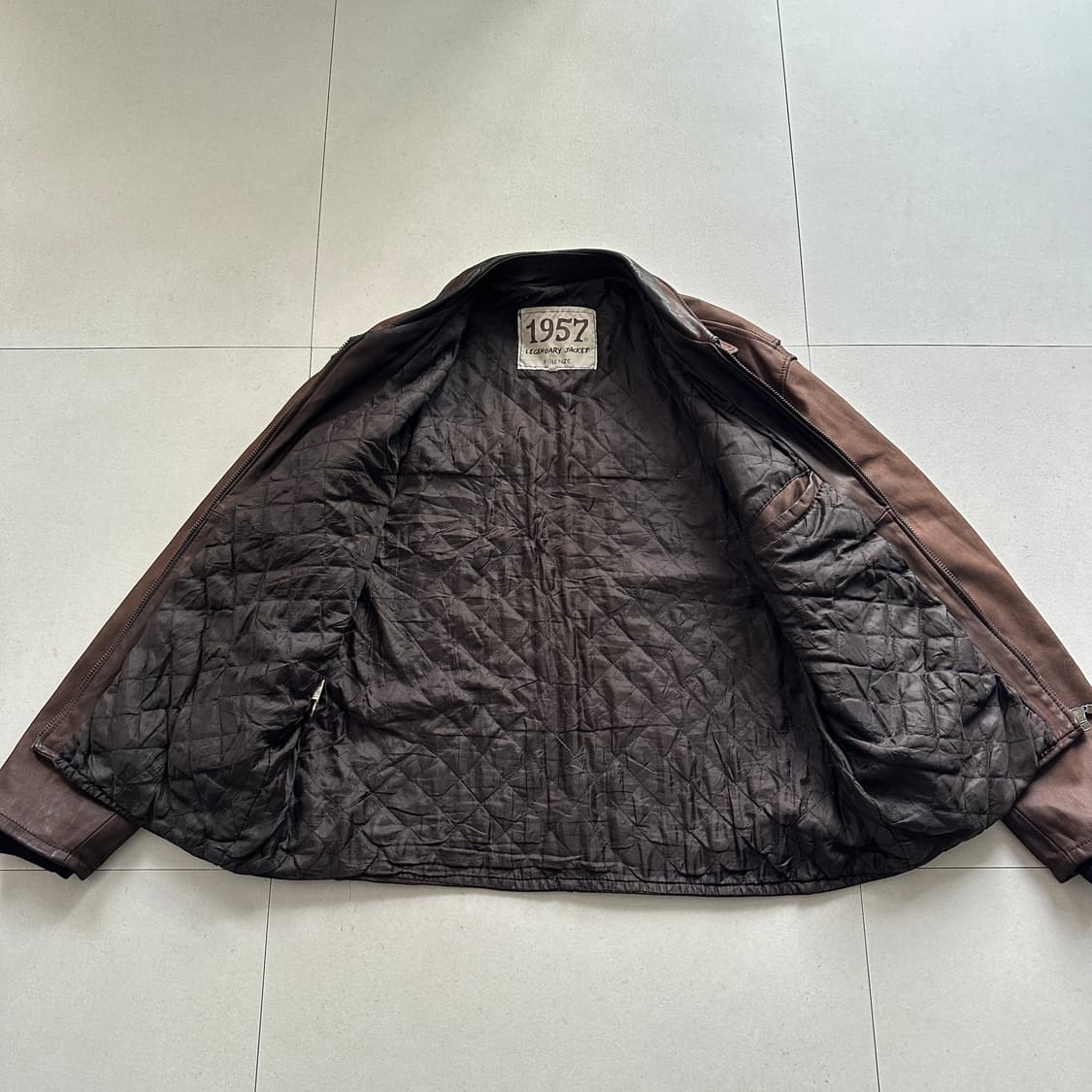 90s 이태리 생산 레더 스포츠 자켓 M 상품이미지6