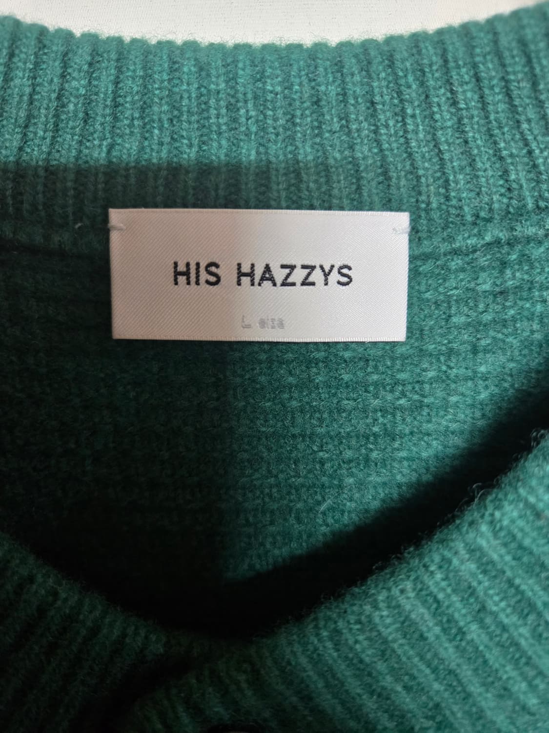 HIS HAZZYS 히스 헤지스  남성 가디건 L 그린 상품이미지5