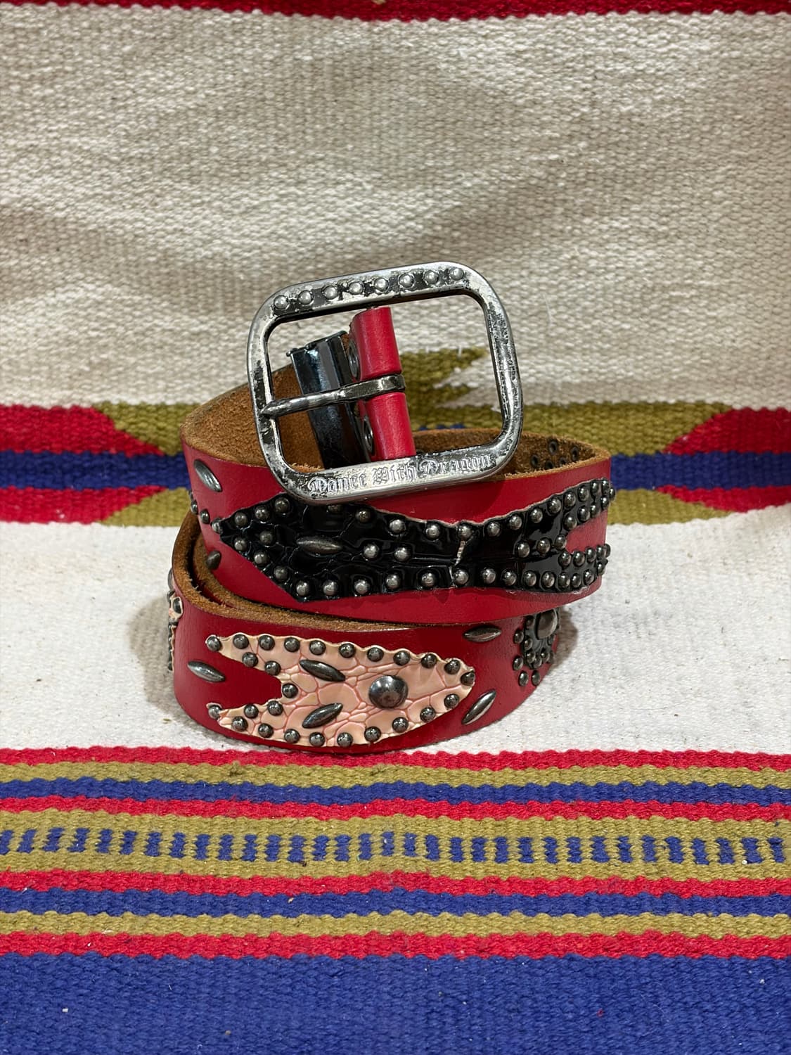 Dance with Dragon 웨스턴 락시크 스터드 벨트 상품이미지1