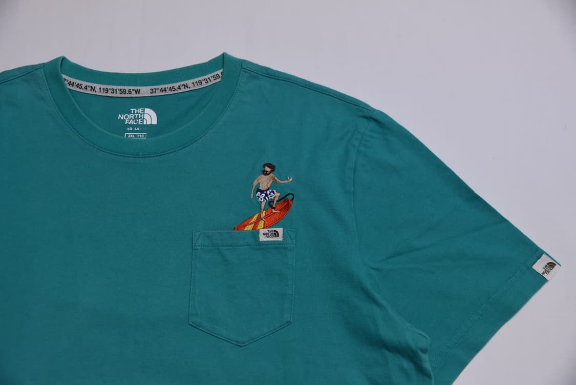 노스페이스 그린 서퍼 자수 포켓 반팔 티셔츠 110 (2XL) 상품이미지1