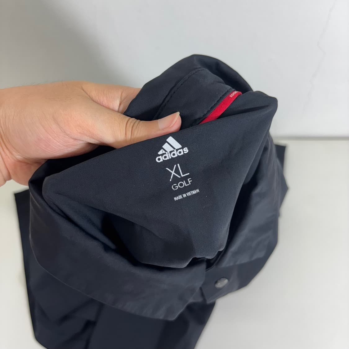 XL 105 아디다스골프 블랙 기본로고 나일론 골프 긴팔카라티 상품이미지3