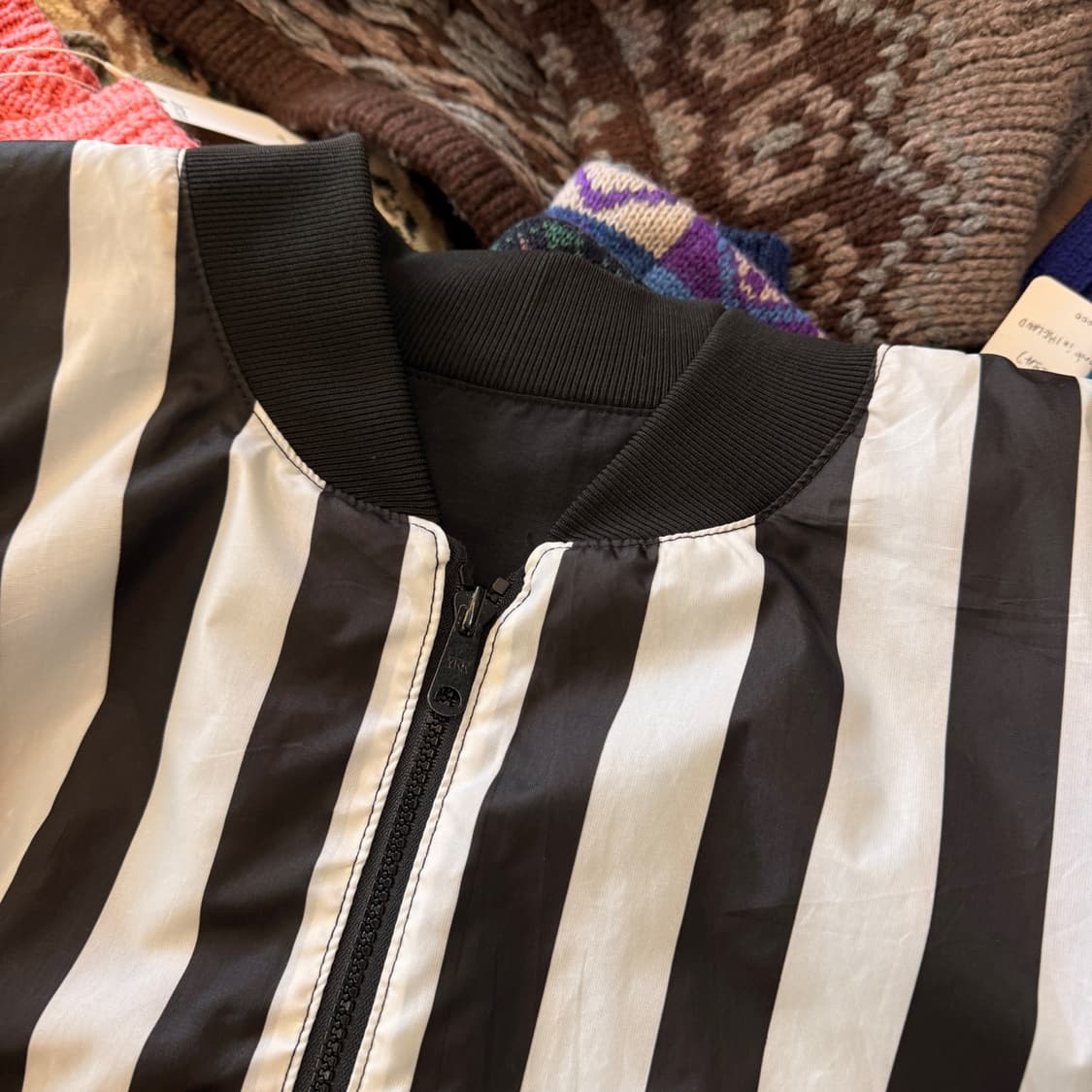 80S +POS 미국빈티지 레프리 블랙앤화이트 자켓 상품이미지5