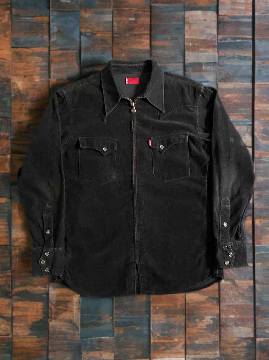 00s 리바이스 레드탭 브라운 코듀로이 웨스턴 집업 셔츠 상품이미지1