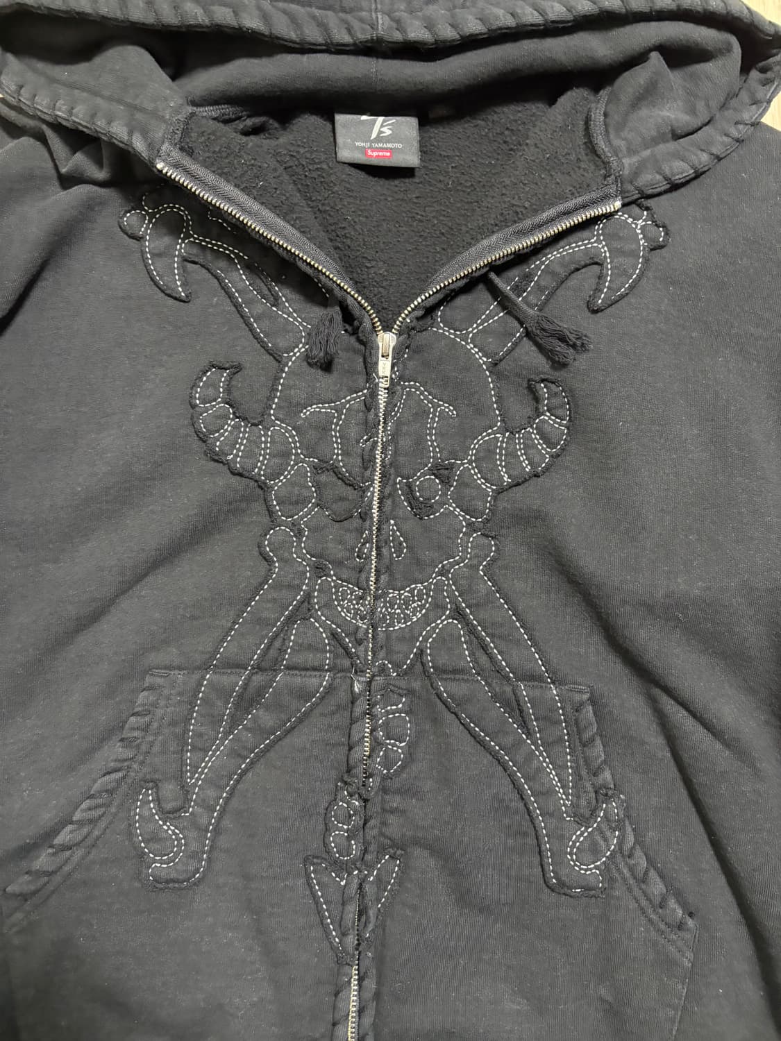 슈프림x요지야마모토 블랙 후드집업 L 상품이미지2