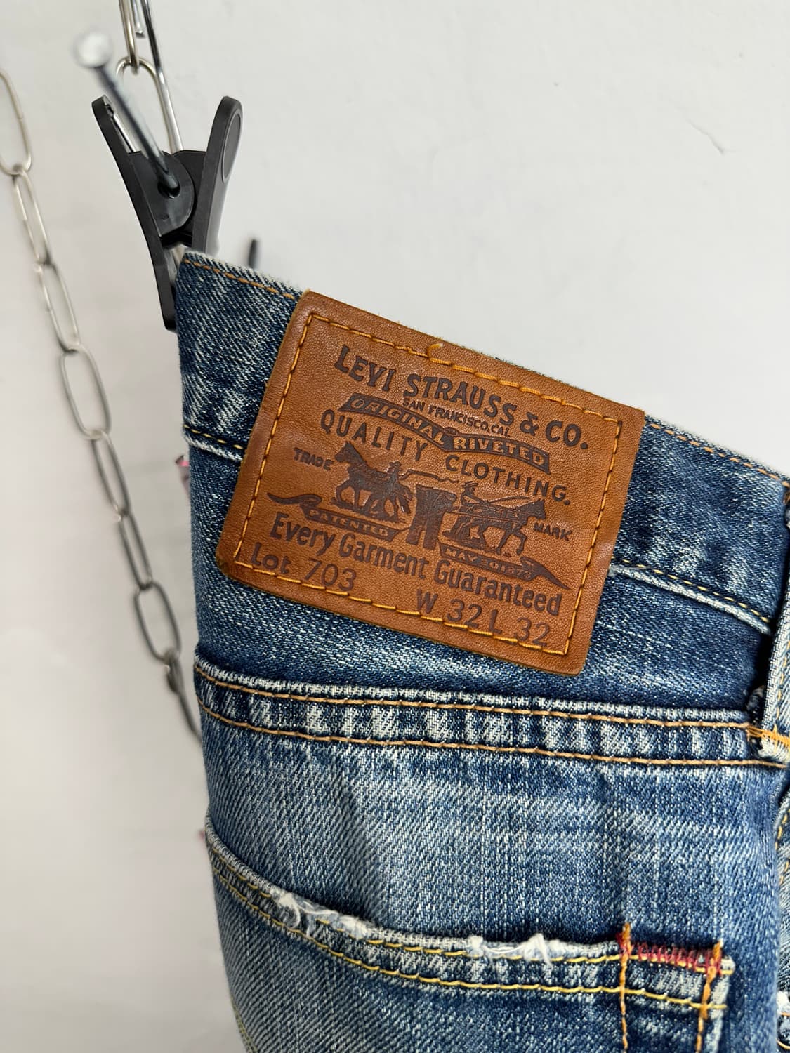Levi’s 2000s 703 Indigo Distressed Denim 상품이미지8