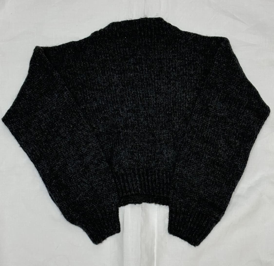 꽈배기 크롭 니트 가디건/차콜 상품이미지2