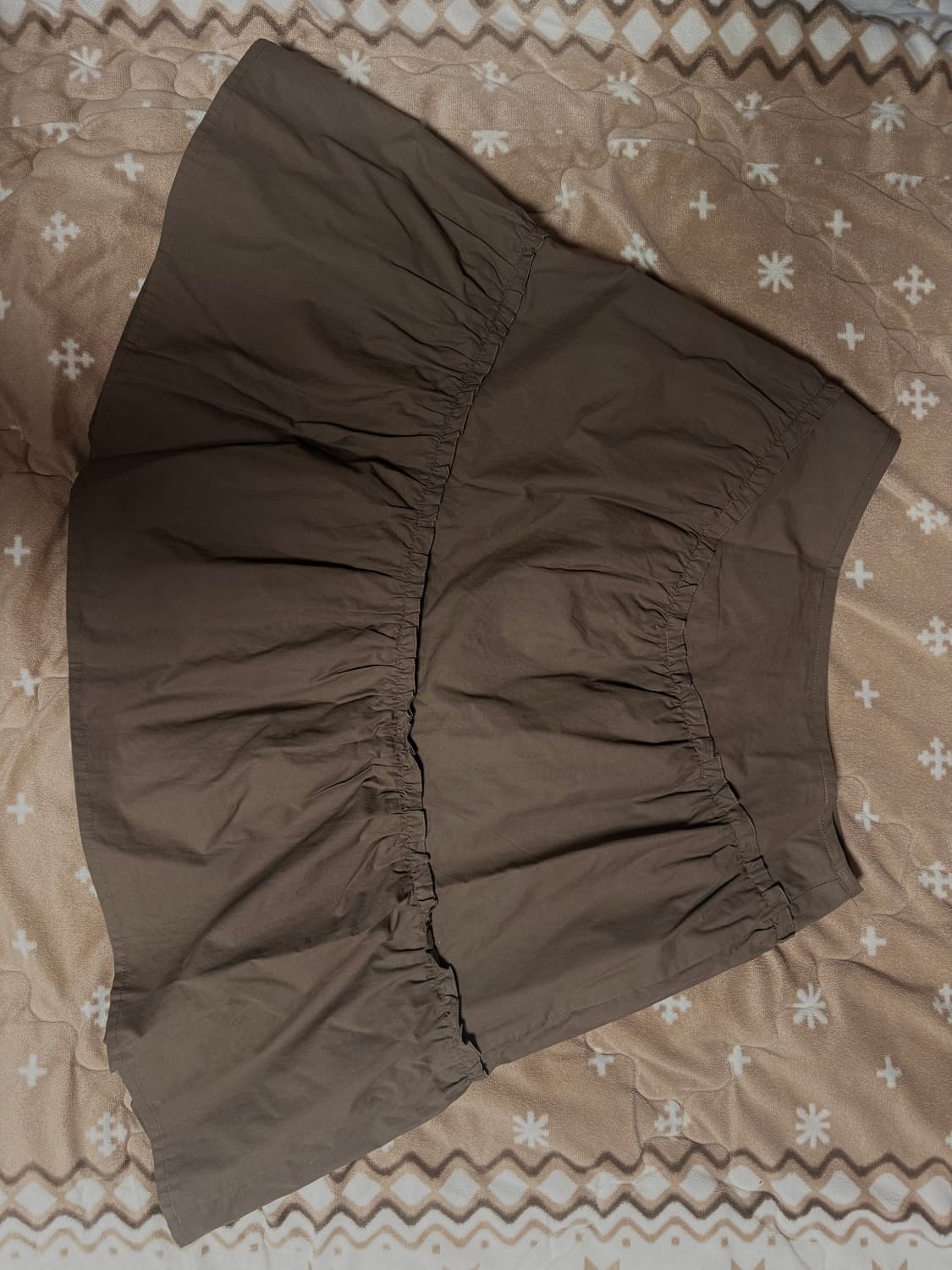 글로니 티아 더블 레이어드 러플 스커트 브라운 치마 상품이미지2