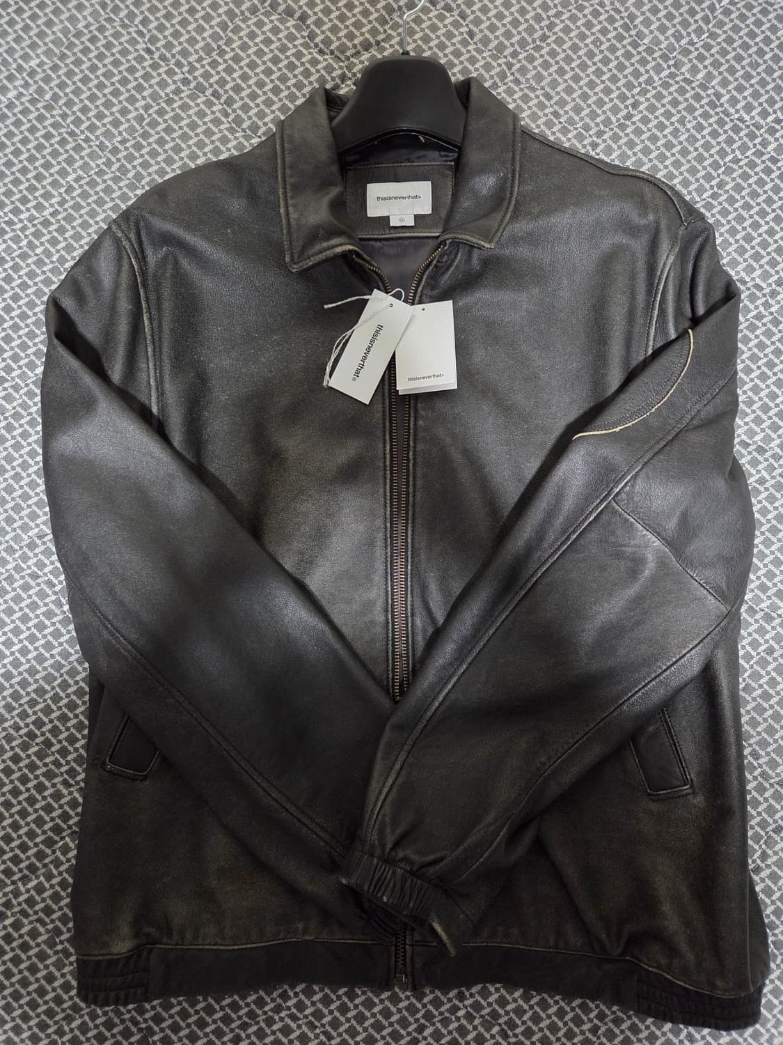 디스이즈네버댓 Flight Leather Jacket Black 상품이미지3