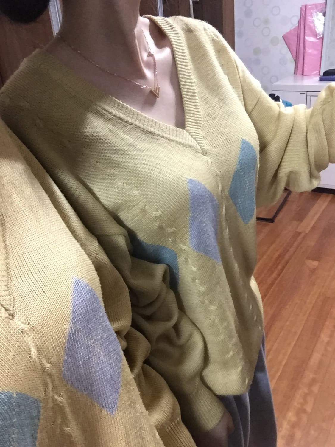 일본빈티지 아가일 니트 상품이미지2