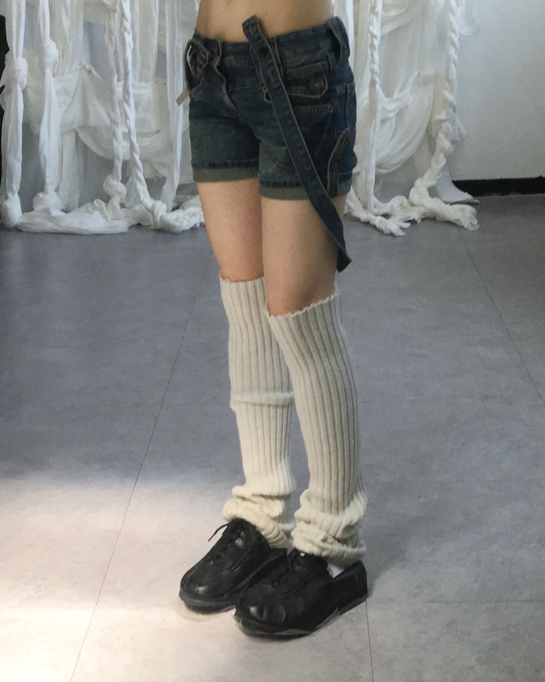 Suspender point denim short 상품이미지7