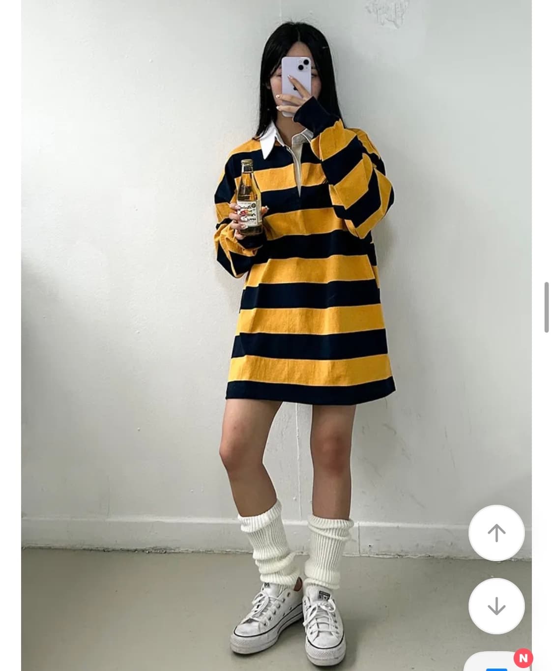 에이블리 남여공용 올드스쿨 스트라이프 카라 티셔츠 (새상품) 상품이미지3