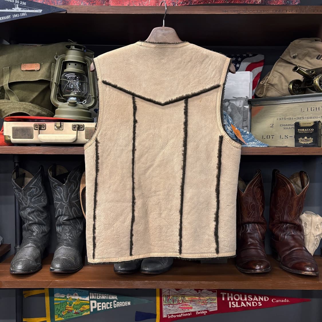 빈티지 시어링 양털 스트링라인 스웨이드 베스트 N513 상품이미지2