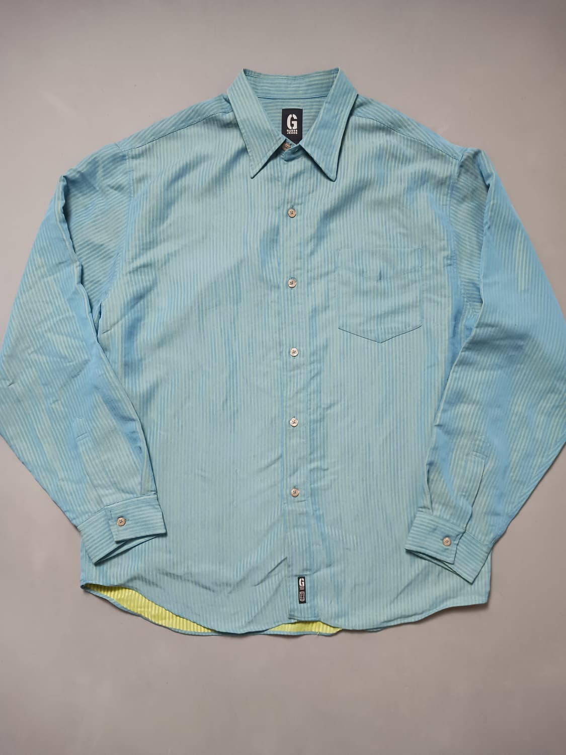 [XL] 게스 진스 형광 스프라이트 셔츠형 자켓 오버핏 상품이미지1