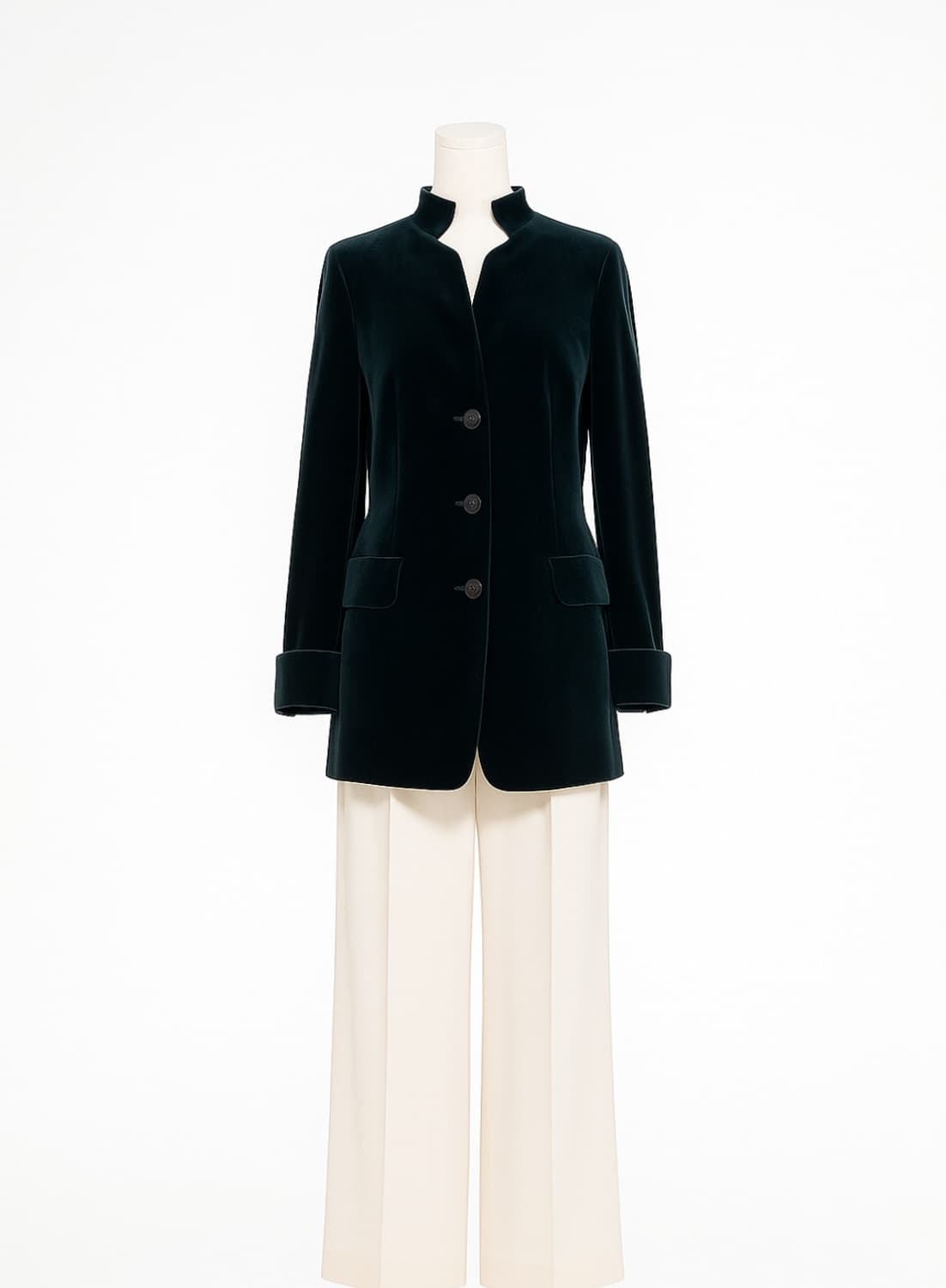 아크리스 AKRIS 다크 그린 벨벳 자켓 상품이미지1