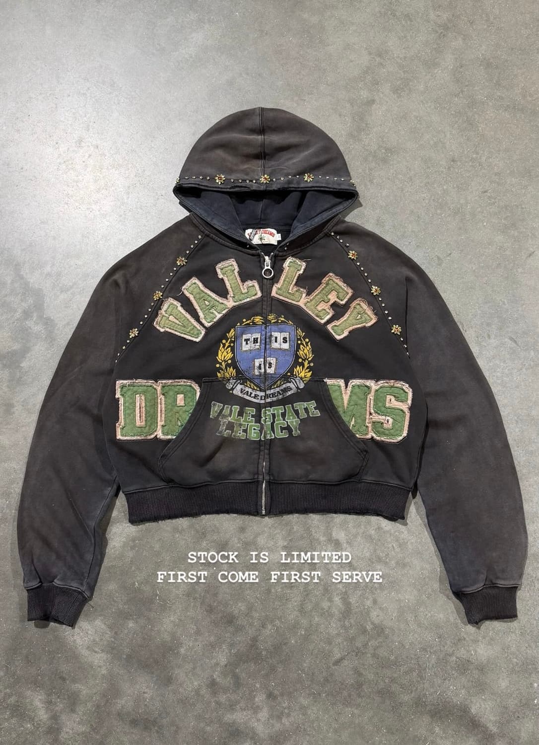 (M) Vale forever GEM ZIP UP 후드집업 블랙 상품이미지10