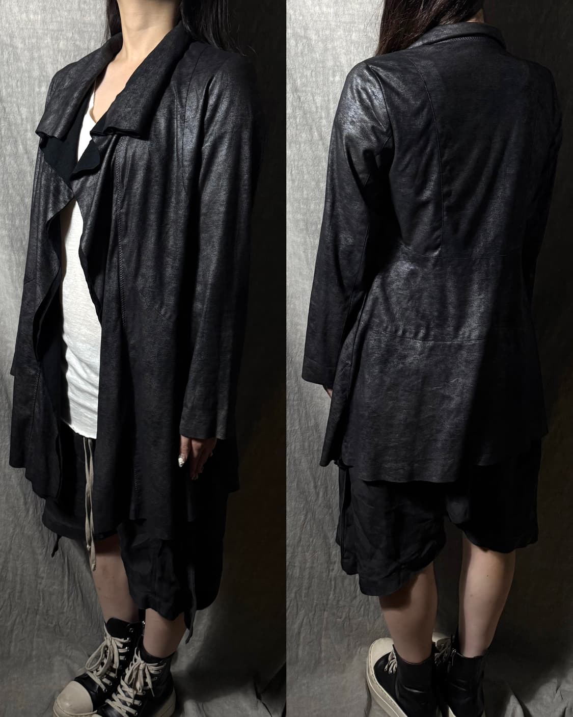 Hiroko Bis Waterfall Draped Long Jacket 상품이미지1