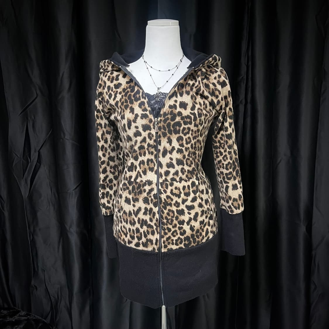 에고이스트 갸루 호피 후드집업 딱붙 원피스 상품이미지1