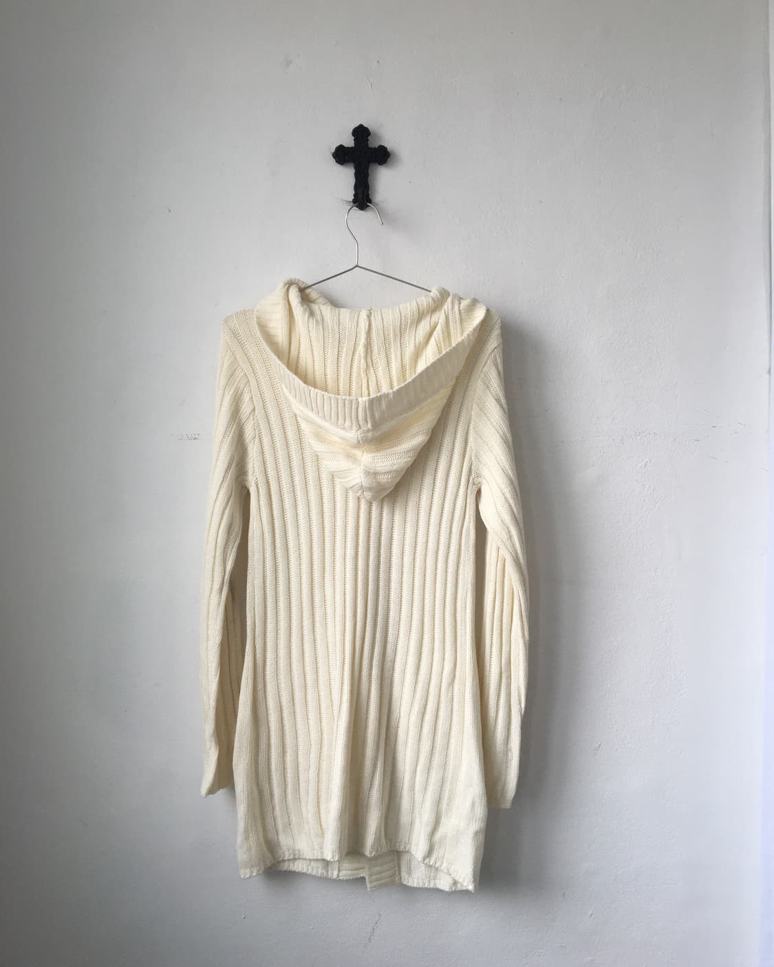 Duffle button cable pattern hood cardiga 상품이미지3