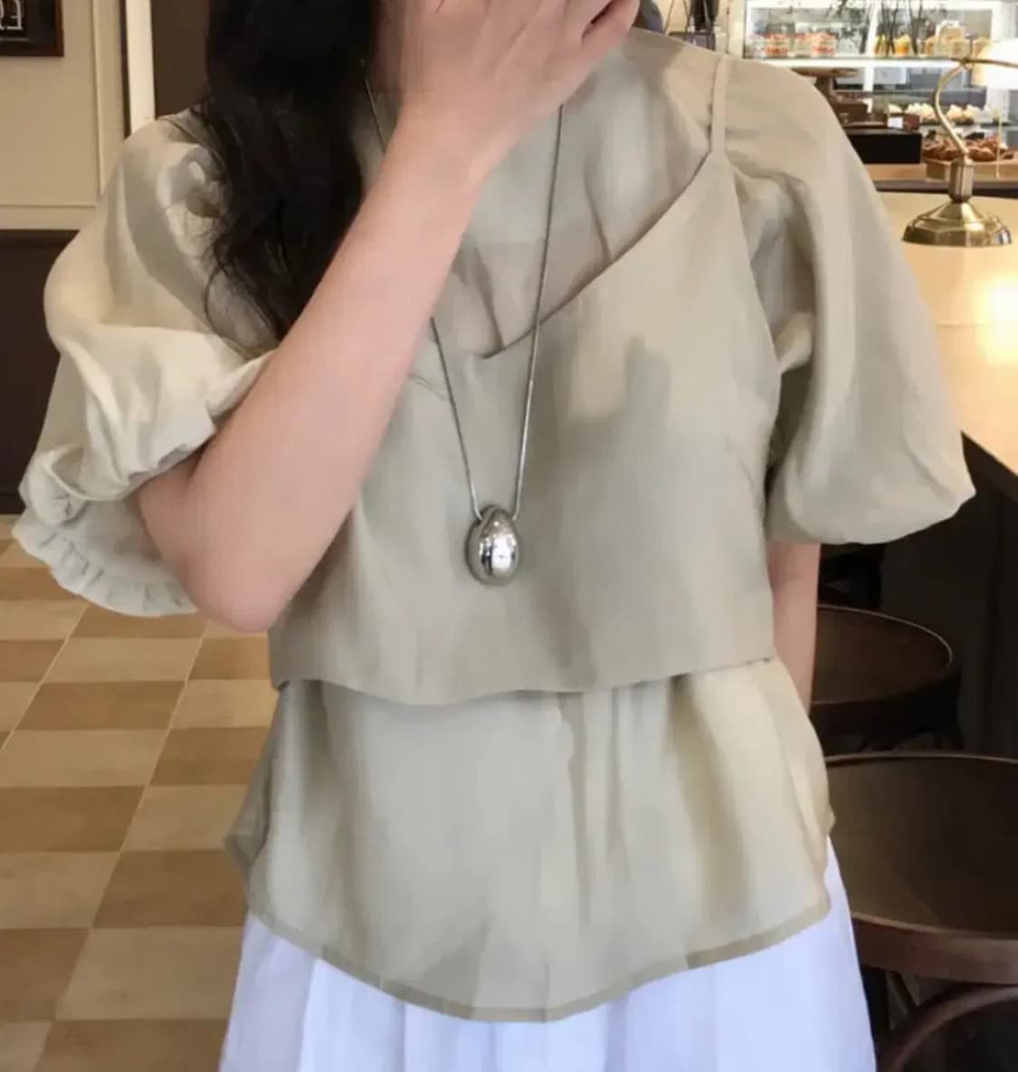 puff blouse set 퍼프 뷔스티에 세트 {새상품} 상품이미지4