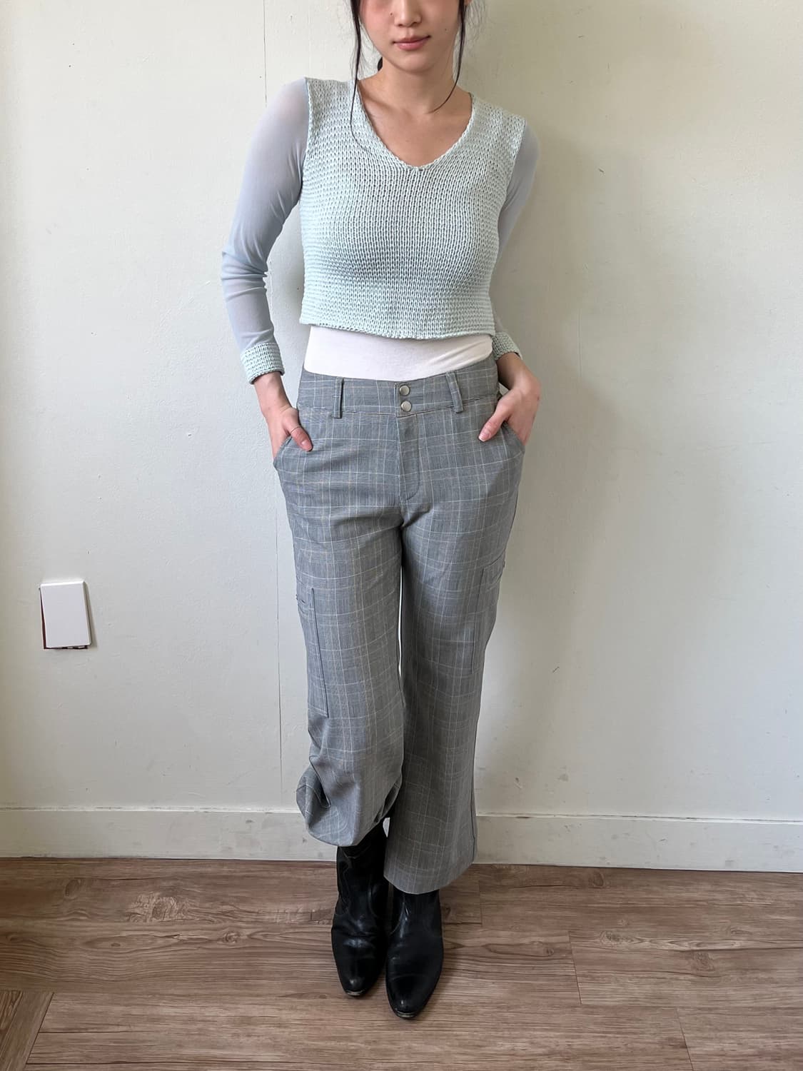 Gettone 스카이블루 니트 탑 상품이미지8