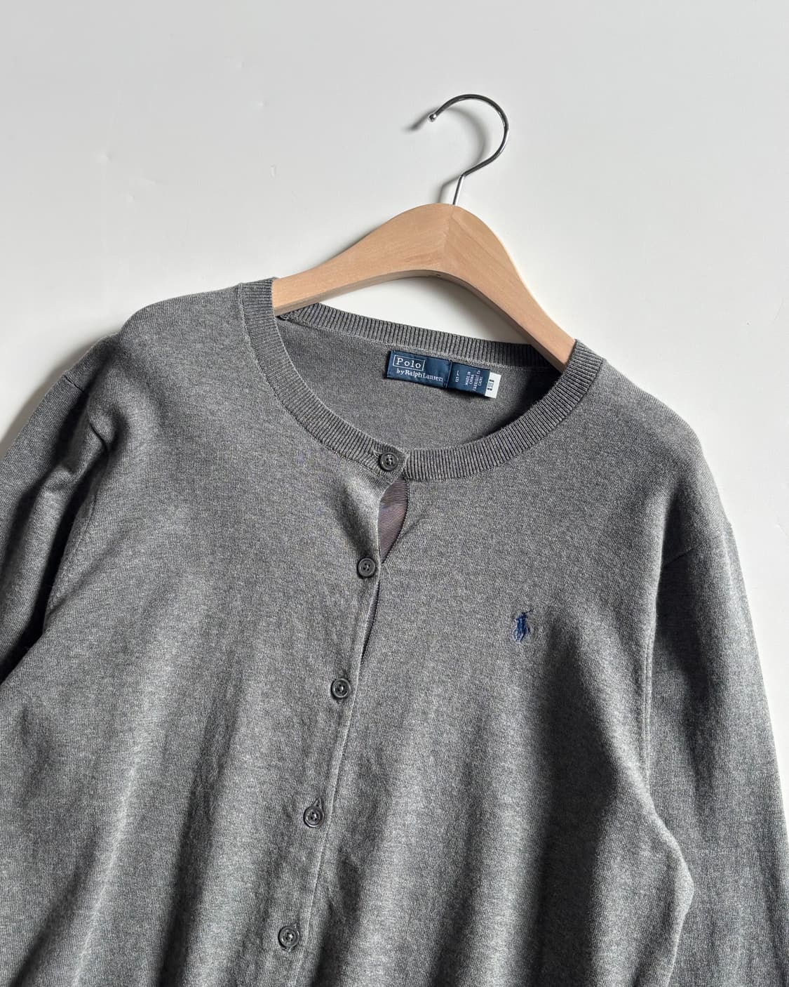 Polo 폴로 랄프로렌 QR화이트라벨 피마코튼 그레이 가디건 상품이미지7