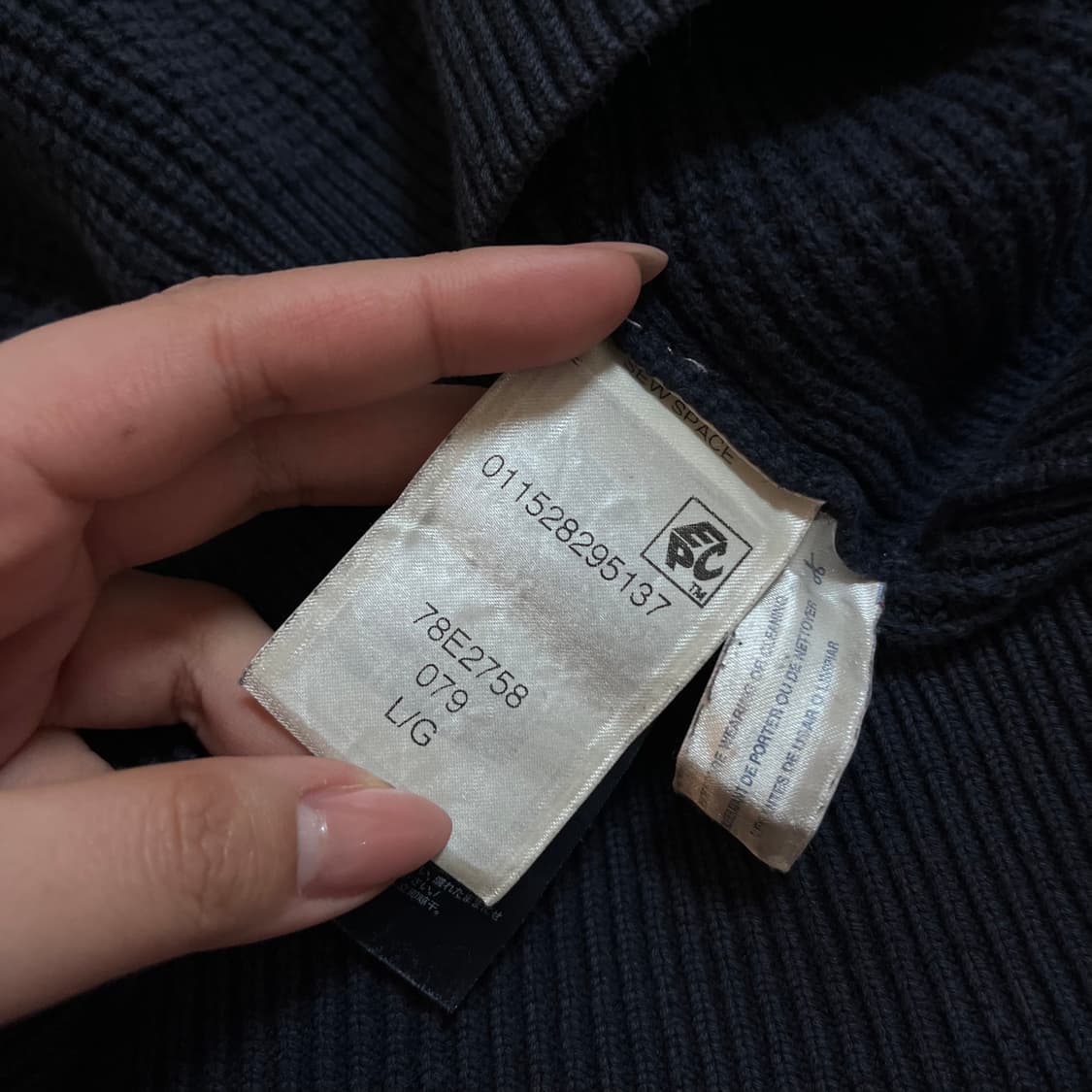 [정품] 타미 네이비 빅로고 라운드 니트 [ L ] 상품이미지4