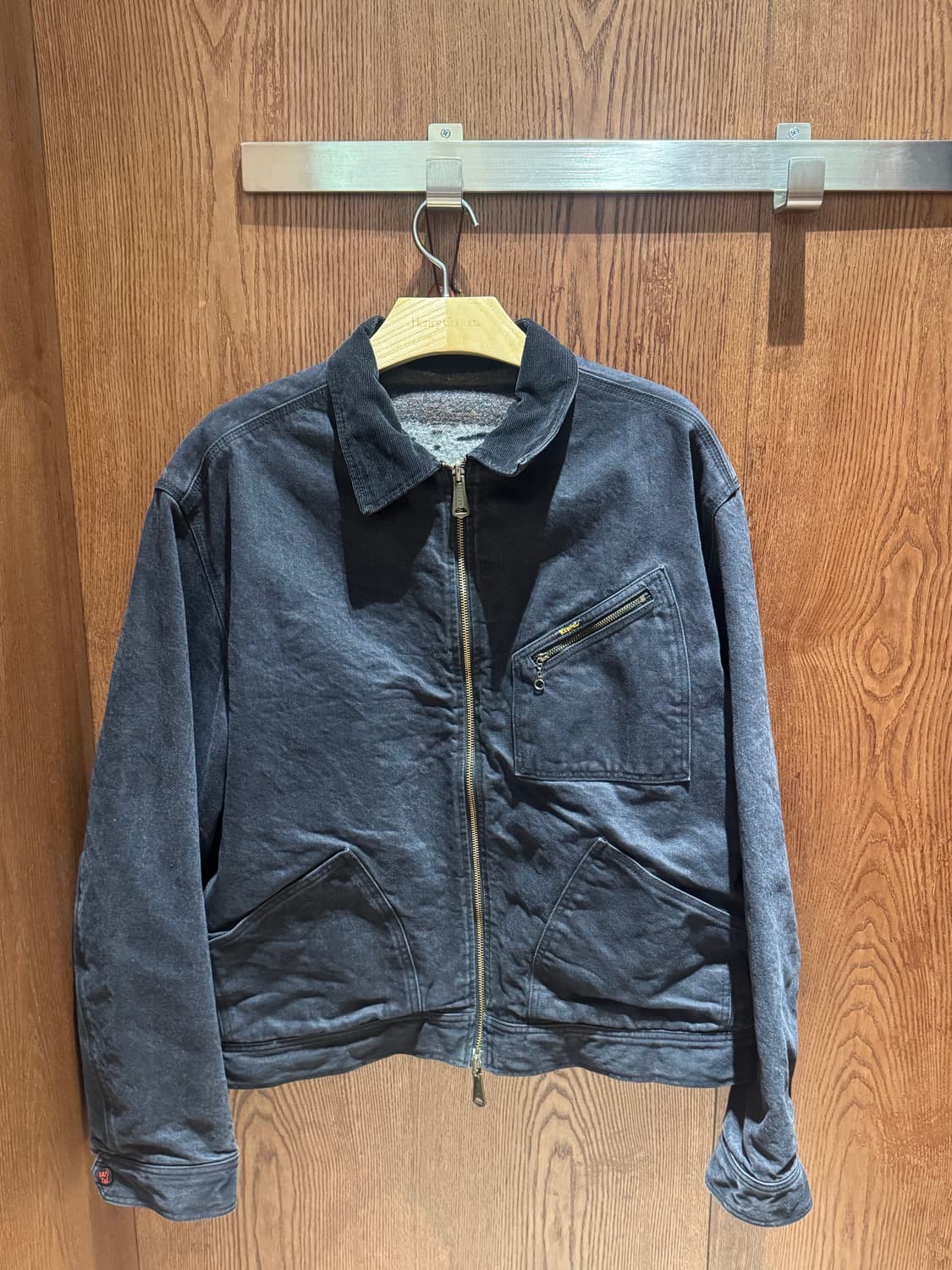 4)캐피탈 14온즈 데님 본 라이닝 리버시블 집 업 워크 자켓 블랙 상품이미지1