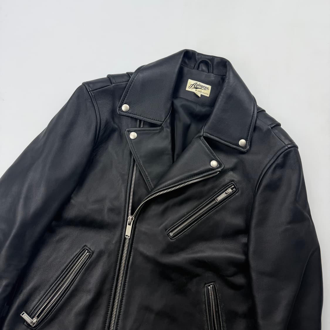 에이징ccc 양가죽 라이더 자켓 상품이미지2