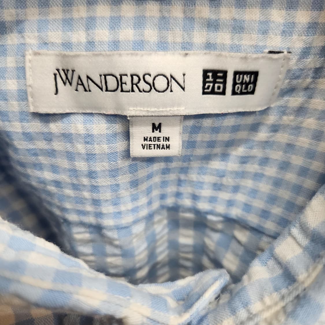 유니클로xJW앤더슨 시어서커 깅엄체크 반팔셔츠 M(L)남여공용 상품이미지6